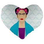 Frida Kahlo Large 19  Premium Heart Shape Cushion