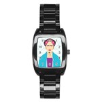 Frida Kahlo Stainless Steel Barrel Watch