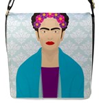 Frida Kahlo Flap Closure Messenger Bag (S)