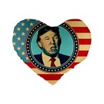 Donald Trump For President Standard 16  Premium Flano Heart Shape Cushion 