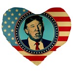 Donald Trump For President Large 19  Premium Flano Heart Shape Cushion