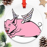 Flying Pig Ornament (Round)