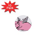 Flying Pig 1  Mini Button (10 pack) 