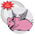 Flying Pig 3  Button (10 pack)