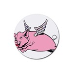 Flying Pig Rubber Coaster (Round)