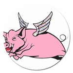 Flying Pig Magnet 5  (Round)