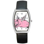 Flying Pig Barrel Style Metal Watch