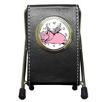 Flying Pig Pen Holder Desk Clock