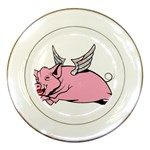 Flying Pig Porcelain Plate