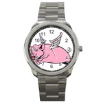 Flying Pig Sport Metal Watch