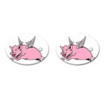 Flying Pig Cufflinks (Oval)