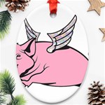 Flying Pig Oval Ornament (Two Sides)