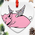 Flying Pig Heart Ornament (Two Sides)