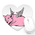 Flying Pig Heart Mousepad