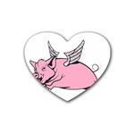 Flying Pig Rubber Coaster (Heart)