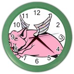 Flying Pig Color Wall Clock