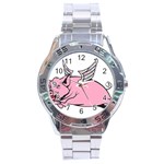 Flying Pig Stainless Steel Analogue Watch