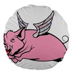 Flying Pig Large 18  Premium Round Cushion 