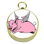 Flying Pig Gold Compass