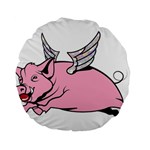 Flying Pig Standard 15  Premium Flano Round Cushion 