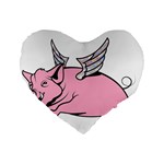 Flying Pig Standard 16  Premium Flano Heart Shape Cushion 