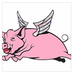 Flying Pig Large Satin Scarf (Square)