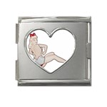 blonde Pinup Mega Link Heart Italian Charm (18mm)