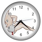 blonde Pinup Wall Clock (Silver)