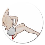 blonde Pinup Magnet 5  (Round)