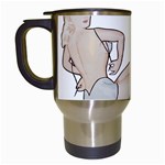 blonde Pinup Travel Mug (White)