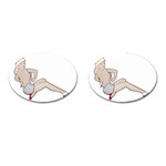 blonde Pinup Cufflinks (Oval)