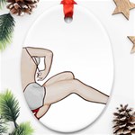 blonde Pinup Oval Ornament (Two Sides)