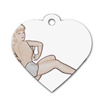 blonde Pinup Dog Tag Heart (Two Sides)