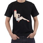 blonde Pinup Men s T-Shirt (Black)