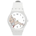 blonde Pinup Round Plastic Sport Watch (M)