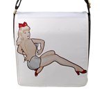 blonde Pinup Flap Closure Messenger Bag (L)