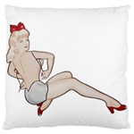 blonde Pinup Large Flano Cushion Case (One Side)