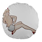 blonde Pinup Large 18  Premium Flano Round Cushion 