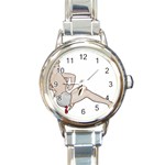 blonde Pinup Round Italian Charm Watch