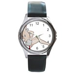 blonde Pinup Round Metal Watch