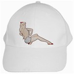 blonde Pinup White Cap