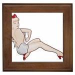 blonde Pinup Framed Tile