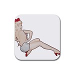 blonde Pinup Rubber Coaster (Square)