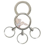 blonde Pinup 3-Ring Key Chain