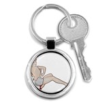 blonde Pinup Key Chain (Round)