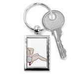 blonde Pinup Key Chain (Rectangle)