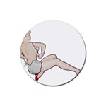 blonde Pinup Rubber Coaster (Round)