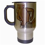 blonde Pinup Travel Mug (Silver Gray)