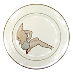 blonde Pinup Porcelain Plate