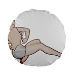 blonde Pinup Standard 15  Premium Round Cushion 